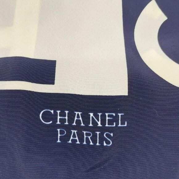 Auth Chanel Mademoiselle All-over Pattern Silk Scarf - Picture 13 of 15
